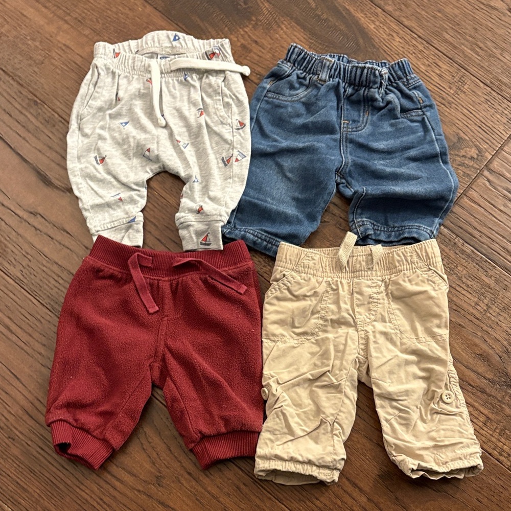 Set of Four Baby Pants in Various Colors